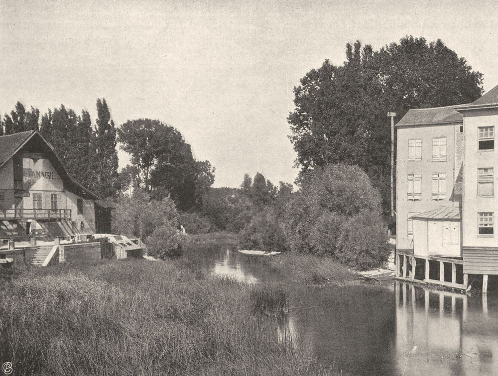 AUBE. Arcis-sur-Aube- la rivière 1906 old antique vintage print picture